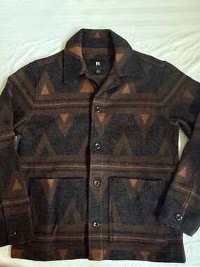 Banana Republic Brown & Black Patterned Shirt Jacket Men’s Small Like New